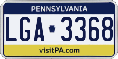 PA license plate LGA3368