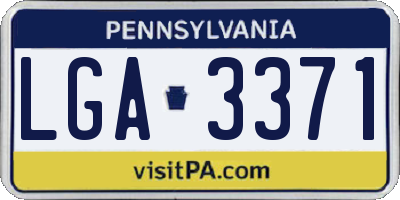 PA license plate LGA3371