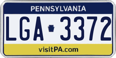 PA license plate LGA3372