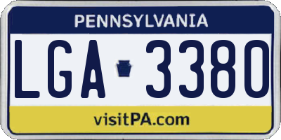 PA license plate LGA3380