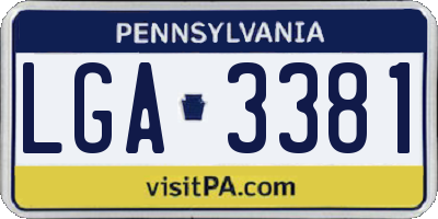 PA license plate LGA3381