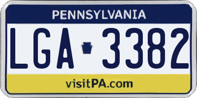PA license plate LGA3382