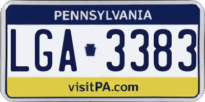 PA license plate LGA3383