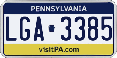 PA license plate LGA3385