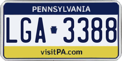 PA license plate LGA3388
