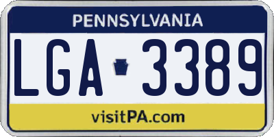 PA license plate LGA3389