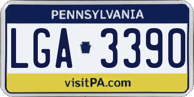 PA license plate LGA3390