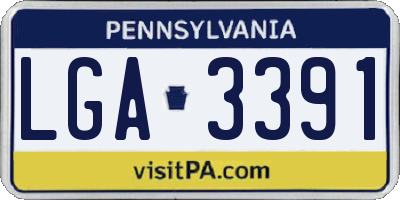 PA license plate LGA3391