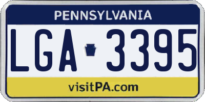 PA license plate LGA3395