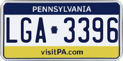 PA license plate LGA3396