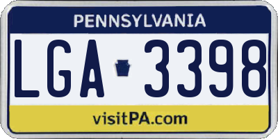 PA license plate LGA3398
