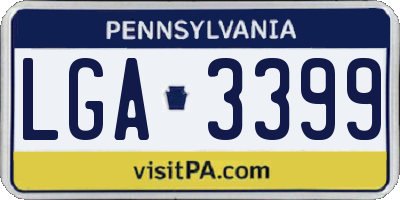 PA license plate LGA3399