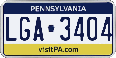 PA license plate LGA3404