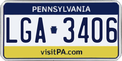 PA license plate LGA3406