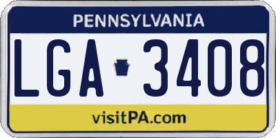 PA license plate LGA3408
