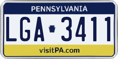 PA license plate LGA3411