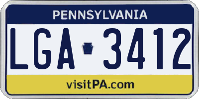 PA license plate LGA3412