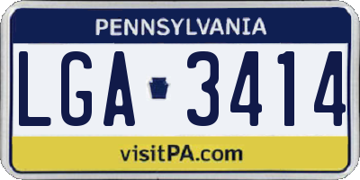 PA license plate LGA3414