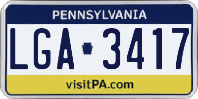PA license plate LGA3417