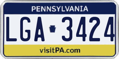 PA license plate LGA3424