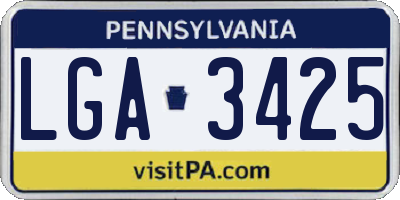 PA license plate LGA3425