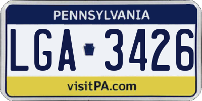 PA license plate LGA3426