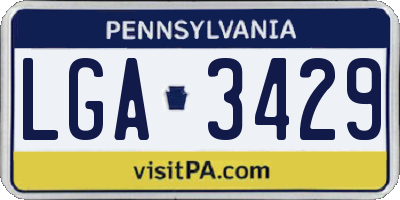 PA license plate LGA3429