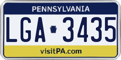 PA license plate LGA3435
