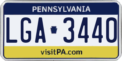 PA license plate LGA3440