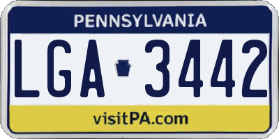 PA license plate LGA3442