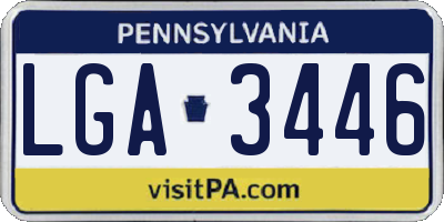 PA license plate LGA3446