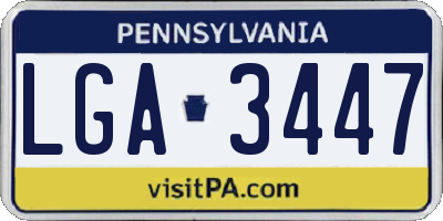 PA license plate LGA3447