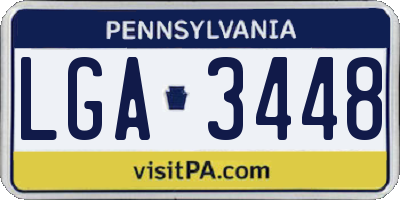 PA license plate LGA3448