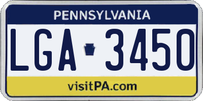 PA license plate LGA3450