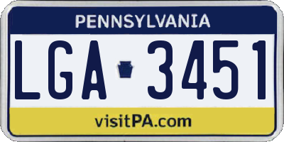 PA license plate LGA3451