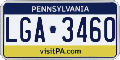 PA license plate LGA3460