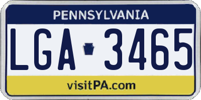 PA license plate LGA3465