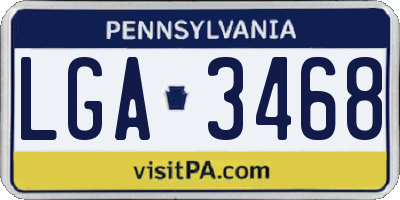 PA license plate LGA3468