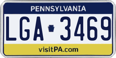PA license plate LGA3469