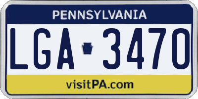 PA license plate LGA3470