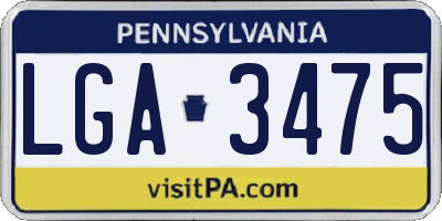 PA license plate LGA3475