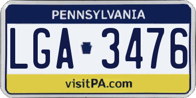 PA license plate LGA3476