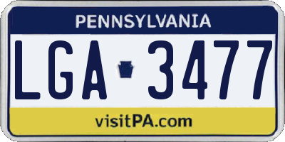 PA license plate LGA3477