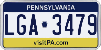 PA license plate LGA3479
