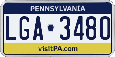 PA license plate LGA3480