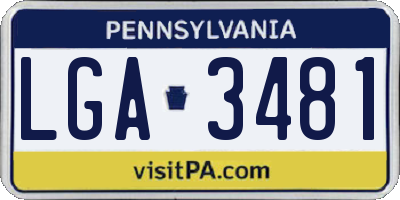PA license plate LGA3481