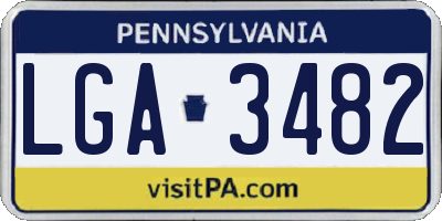 PA license plate LGA3482