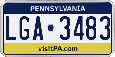 PA license plate LGA3483