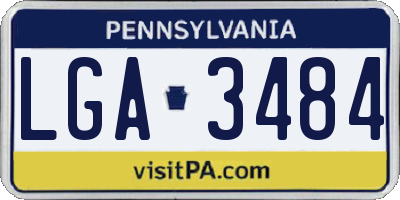 PA license plate LGA3484