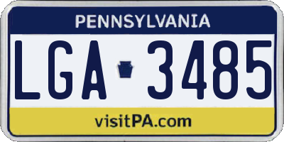 PA license plate LGA3485